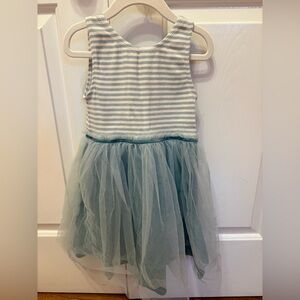 Miniboden Striped Sleeveless Dress with Tulle Skirt